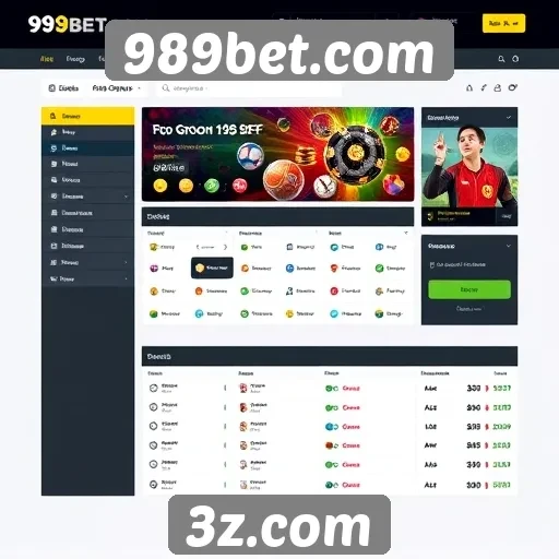Interface e usabilidade do site 989bet.com
