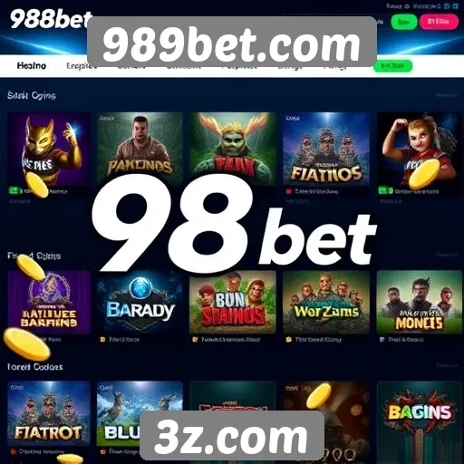 Variedade de jogos disponíveis no site 989bet.com
